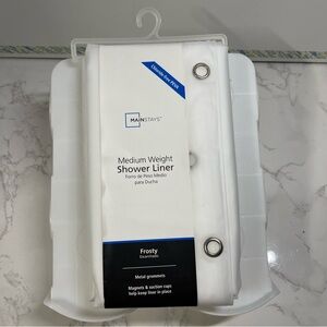 Shower Liner, Medium Weight, Frosty White, 70 x 70, Mainstay, New